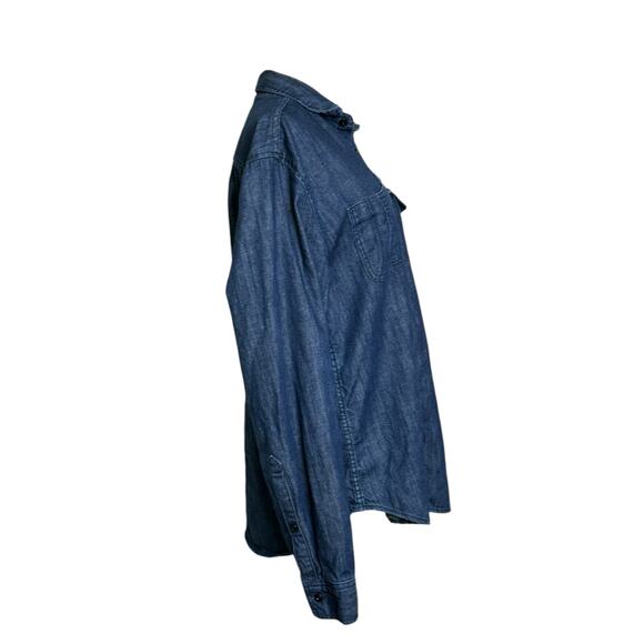 Cotton On blue denim buttoned long sleeves shirt size large - Picture 10 of 10
